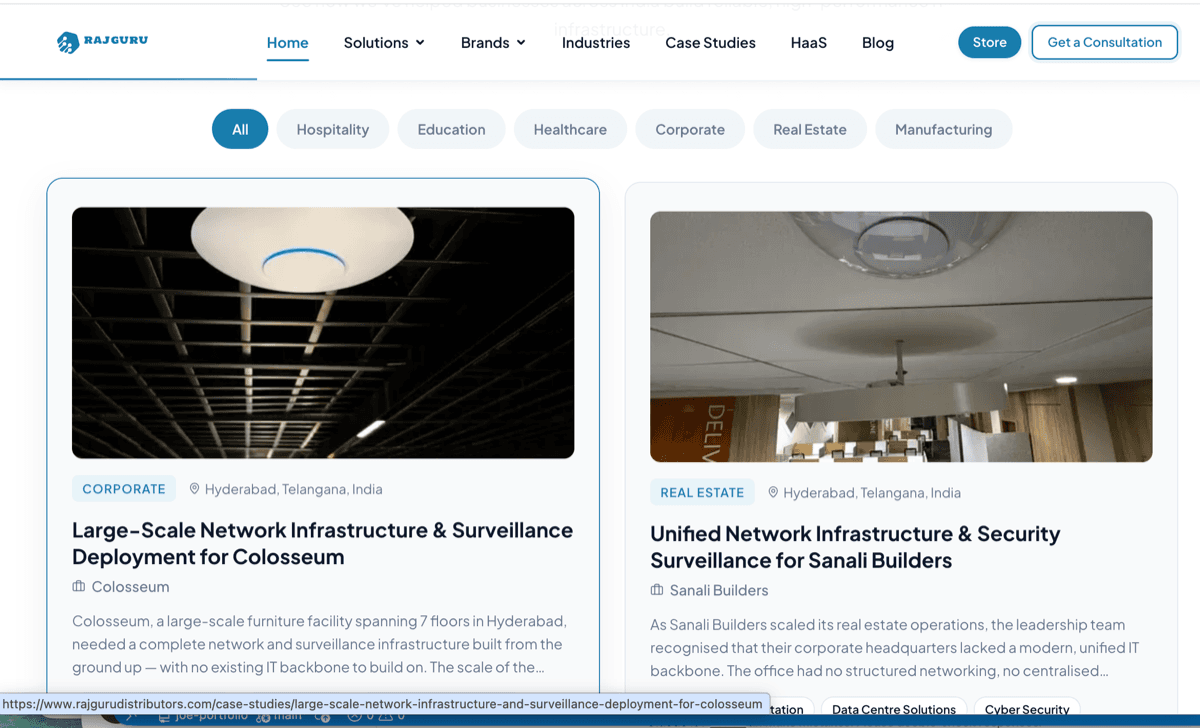 Rajguru Distributors case studies page
