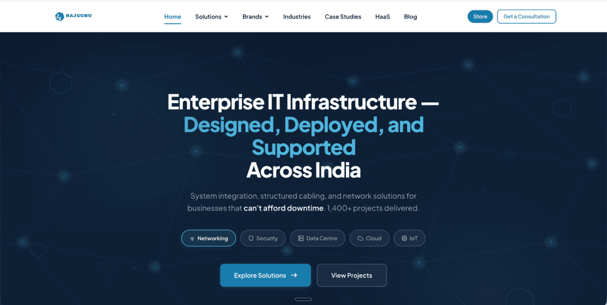 Rajguru Distributors homepage, built by More Traffic